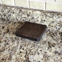 Budget ???? BarMan Counter Caddies™ - Walnut-Stained Liquor Bottle Pad - 5.5" Square - Fits 1.75 Liter Bottle ???? -Barman Shop 1.75l bottle pad for counter caddies stained bpc 800 700x700