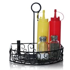 Best reviews of ???? BarMan BarConic® Condiment Caddy With Built In Merchandising Ring - Black Semi-Round ????