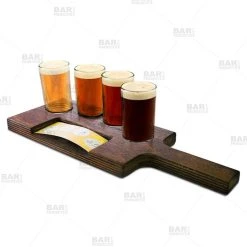 Top 10 ???? BarMan Flight Tray Beer Sampler Paddle With Paper Insert Slot – 4 Recessed Holes ✔️