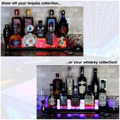 Brand new ???? BarMan LED Counter Caddies™ - Black Straight Shelf - Liquor/Wine Bottle Display - 24" Length ???? -Barman Shop led counter caddy tequila and whiskey collection 700x700