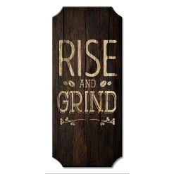 Cheap ???? BarMan Rise And Grind - Wood Plaque Kolorcoat™ Sign ????